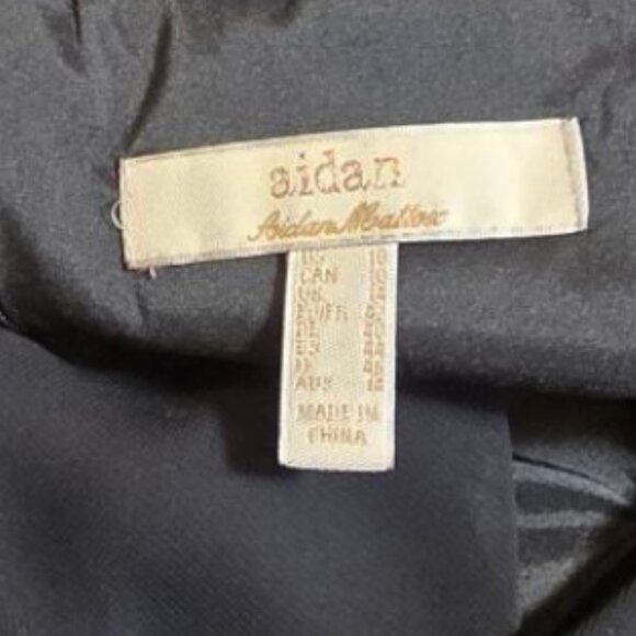 AIDAN MATTOX Black Tie Evening Bodycon Dress sz 10 - Picture 7 of 7
